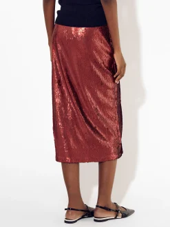 PARFOIS Falda Con Lentejuelas Rojo Store