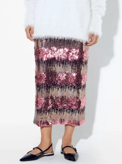 PARFOIS Falda Con Lentejuelas Multicor Cheap