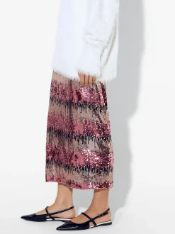 PARFOIS Falda Con Lentejuelas Multicor Cheap