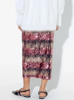 PARFOIS Falda Con Lentejuelas Multicor Cheap
