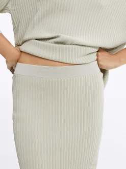 PARFOIS Falda De Punto Canalada Gris Discount
