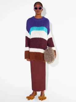 PARFOIS Falda Larga De Punto Burdeos Flash Sale