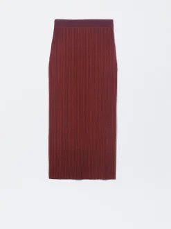 PARFOIS Falda Larga De Punto Burdeos Flash Sale