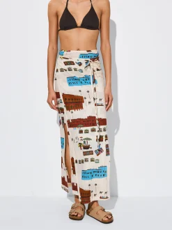 PARFOIS Falda Larga Estampada Multicor Clearance
