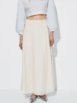 PARFOIS Falda Larga Lyocell Crudo Best Sale