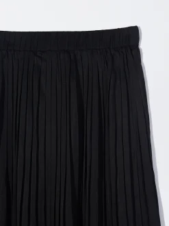 PARFOIS Falda Larga Plisada Negro Fashion