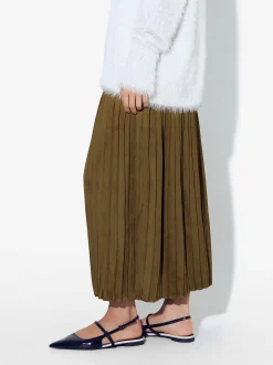 PARFOIS Falda Larga Plisada Amarillo Store