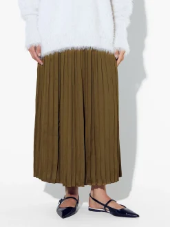 PARFOIS Falda Larga Plisada Amarillo Store
