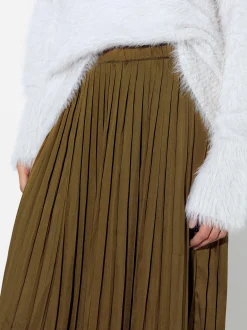 PARFOIS Falda Larga Plisada Amarillo Store