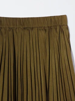 PARFOIS Falda Larga Plisada Amarillo Store
