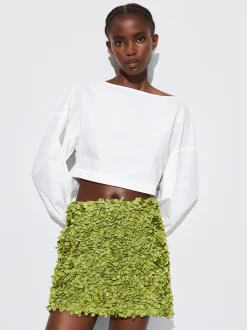 PARFOIS Falda Mini Con Textura Verde Shop