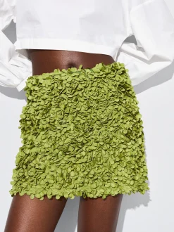 PARFOIS Falda Mini Con Textura Verde Shop
