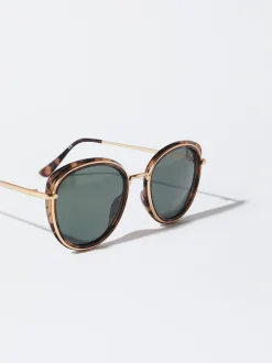 PARFOIS Gafas De Sol Met&aacute;licas Marr&oacute;n Cheap