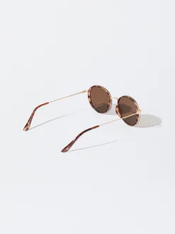 PARFOIS Gafas De Sol Metálicas Redondas Marrón Cheap