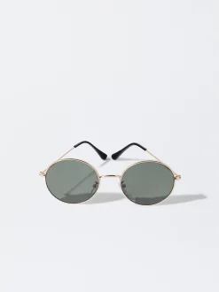 PARFOIS Gafas De Sol Met&aacute;licas Redondas Dorado Outlet