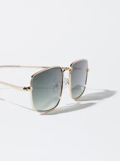 PARFOIS Gafas De Sol Met&aacute;licas Cuadradas Dorado Hot