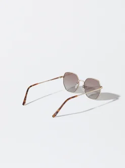 PARFOIS Gafas De Sol Met&aacute;licas Hexagonales Oro Rosa Shop