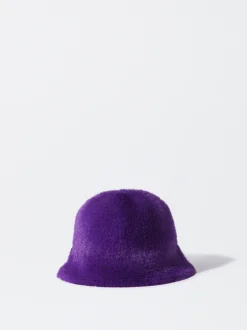PARFOIS Gorro Bucket Con Pelo Violeta Outlet