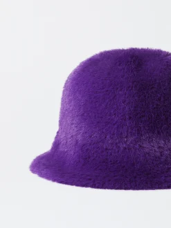 PARFOIS Gorro Bucket Con Pelo Violeta Outlet