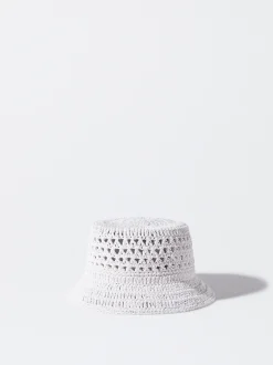 PARFOIS Gorro Bucket Trenzado Blanco Outlet