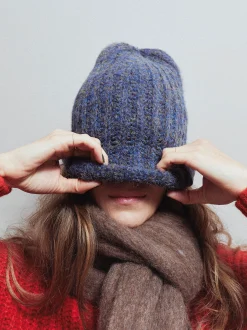 PARFOIS Gorro De Punto Con Vuelta Azul Shop
