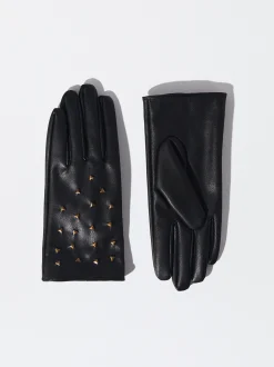 PARFOIS Guantes Con Tachuelas Negro Sale
