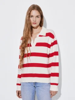 PARFOIS Jersey De Punto A Rayas Rojo Discount