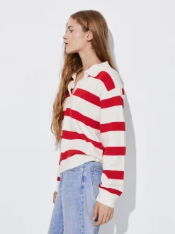 PARFOIS Jersey De Punto A Rayas Rojo Discount