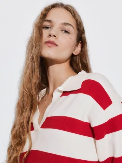 PARFOIS Jersey De Punto A Rayas Rojo Discount