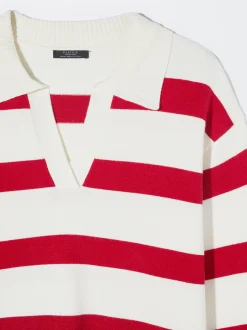 PARFOIS Jersey De Punto A Rayas Rojo Discount