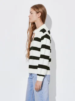 PARFOIS Jersey De Punto A Rayas Negro Best Sale