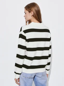 PARFOIS Jersey De Punto A Rayas Negro Best Sale