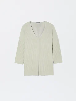 PARFOIS Jersey De Punto Canalado Gris New