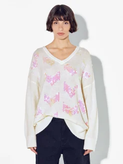 PARFOIS Jersey De Punto Con Aplicaciones Blanco Flash Sale