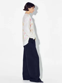 PARFOIS Jersey De Punto Con Aplicaciones Blanco Flash Sale