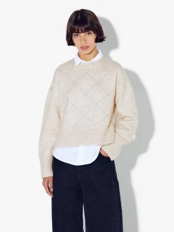PARFOIS Jersey De Punto Con Cristales Beige Cheap