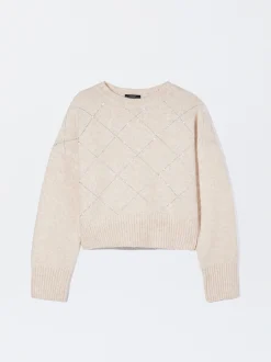 PARFOIS Jersey De Punto Con Cristales Beige Cheap