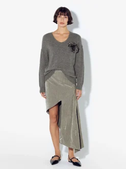 PARFOIS Jersey De Punto Con Flor Verde Outlet
