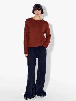 PARFOIS Jersey De Punto Con Lana Teja Sale