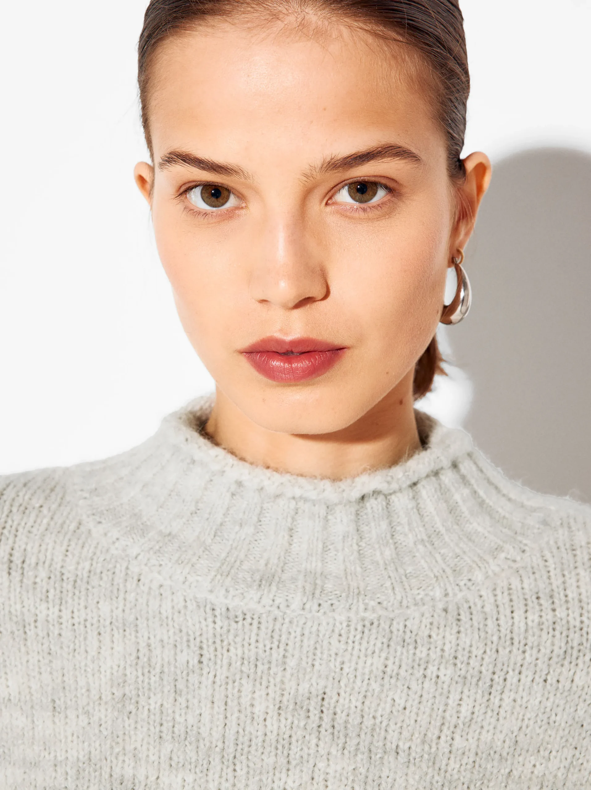 PARFOIS Jersey De Punto Con Lana Gris New