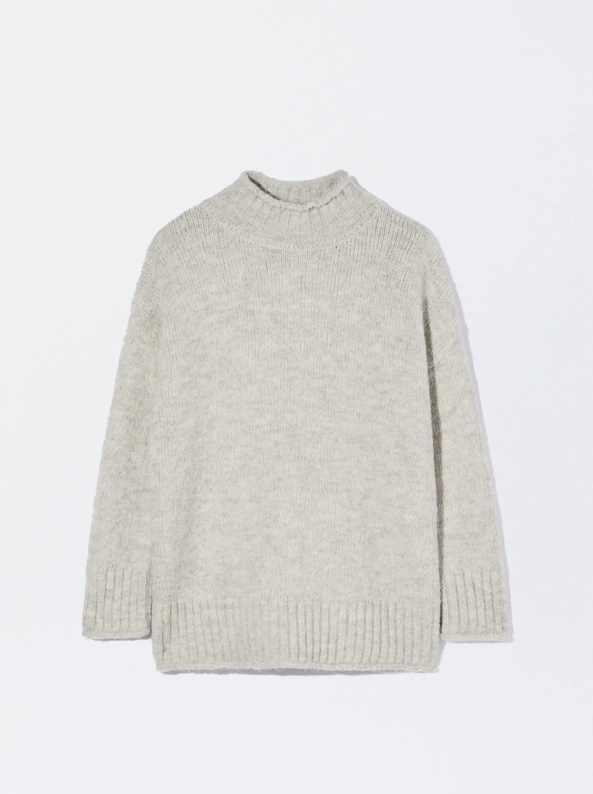 PARFOIS Jersey De Punto Con Lana Gris New