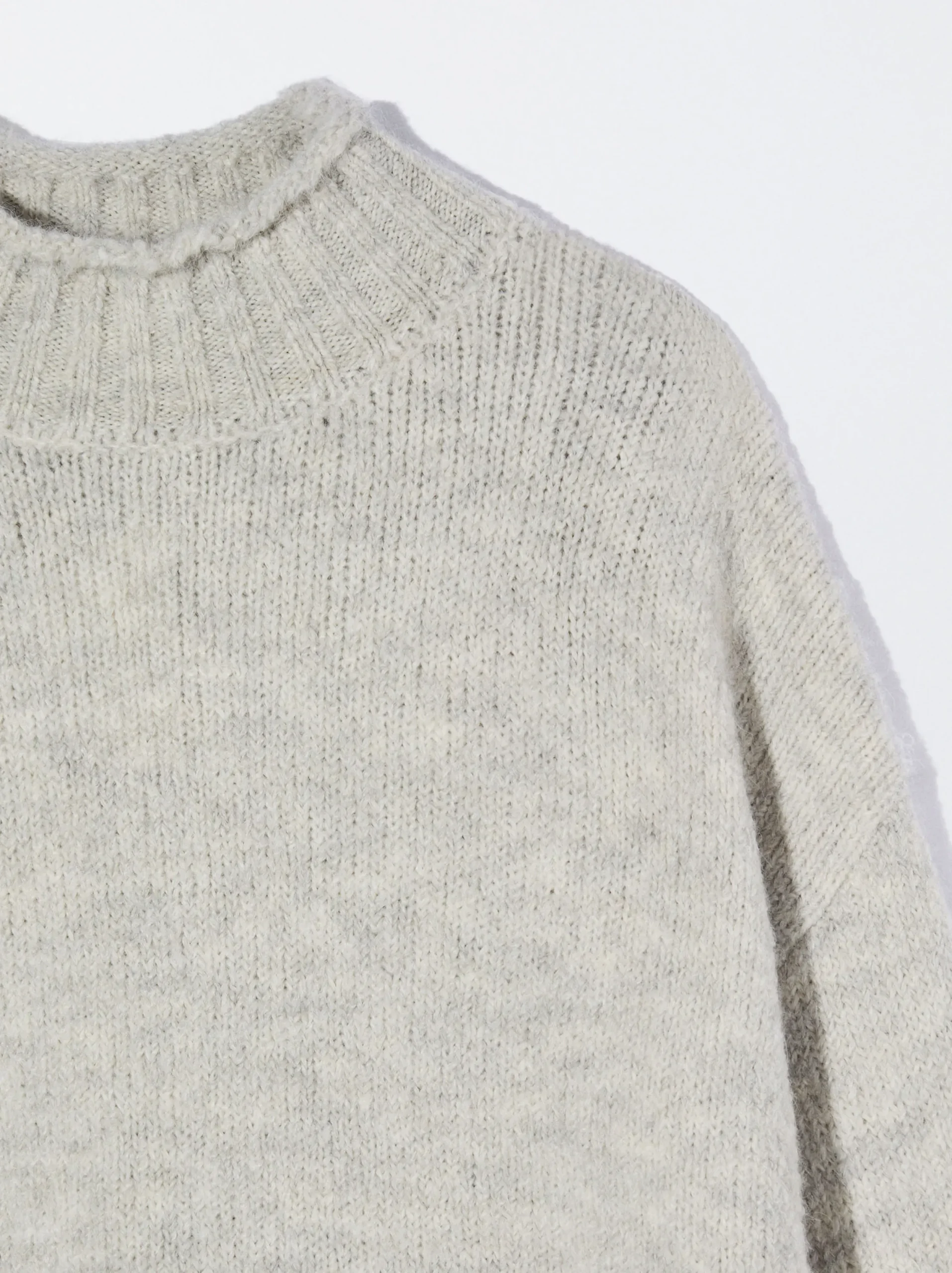 PARFOIS Jersey De Punto Con Lana Gris New