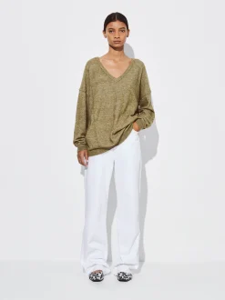 PARFOIS Jersey De Punto Con Lana Caqui Store