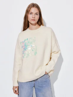 PARFOIS Jersey De Punto Con Lentejuelas Multicor Flash Sale