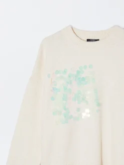 PARFOIS Jersey De Punto Con Lentejuelas Multicor Flash Sale