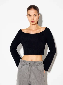PARFOIS Jersey De Punto Cropped Negro Online
