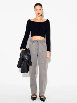 PARFOIS Jersey De Punto Cropped Negro Online