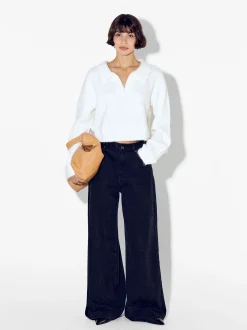 PARFOIS Jersey De Punto Cropped Blanco Online