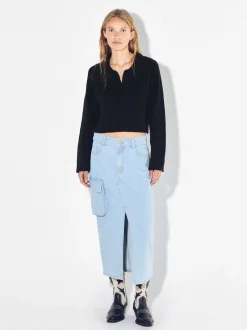 PARFOIS Jersey De Punto Cropped Negro Discount