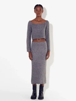 PARFOIS Jersey De Punto Cropped Gris Clearance